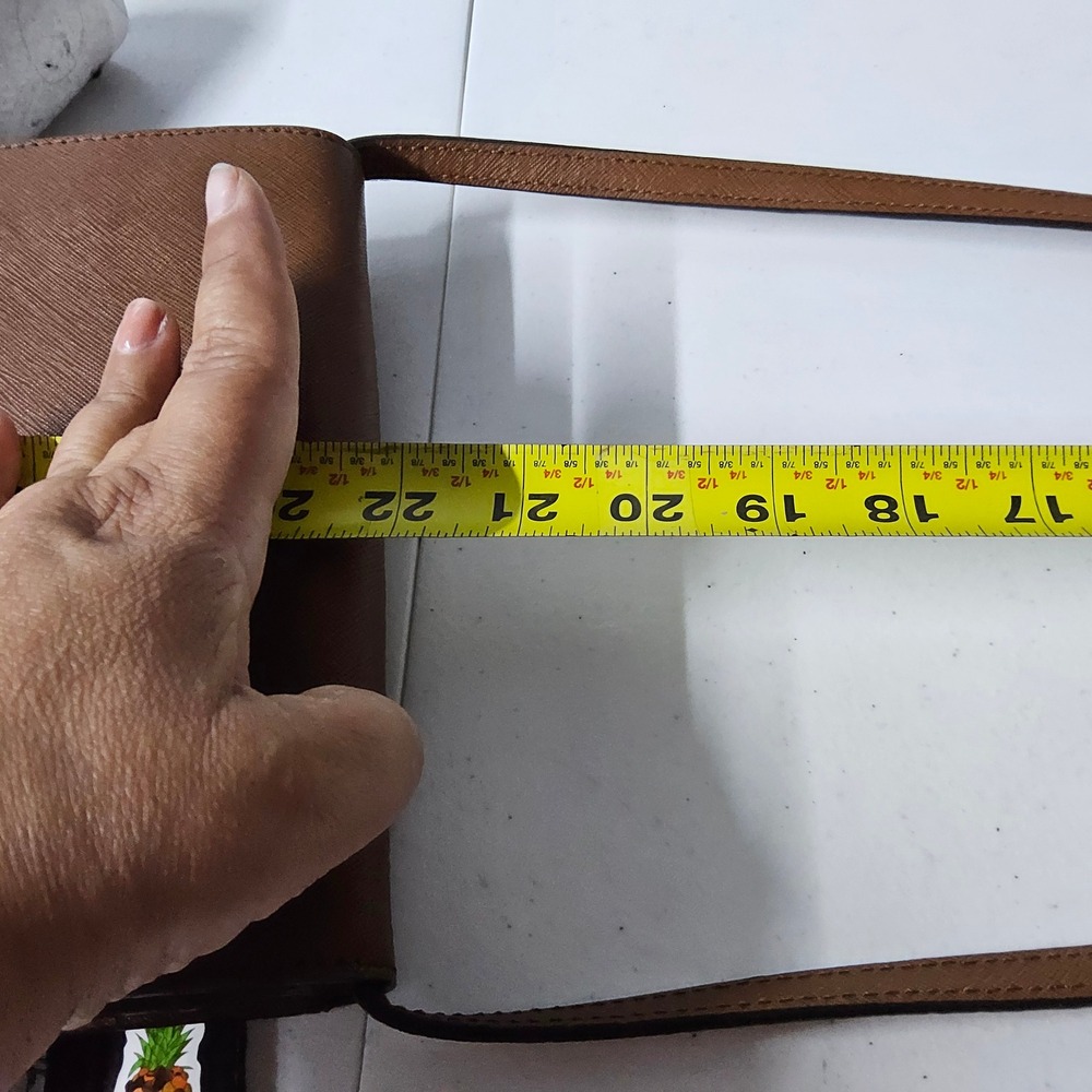 Michael Kors Crossbody Wallet Brown Leather‎ Phone Holder Card Slots - Picture 10 of 13